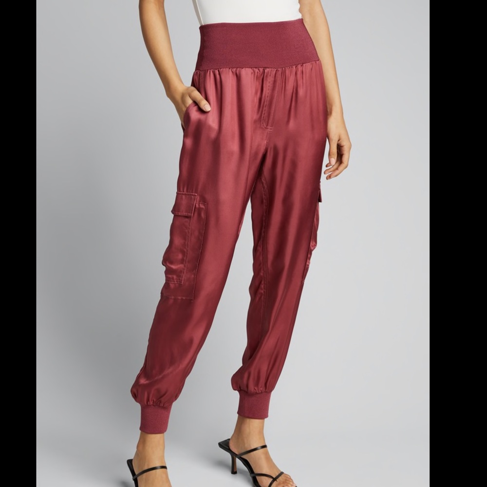 Cinq a Sept Tous Les Jours Giles satin joggers XL